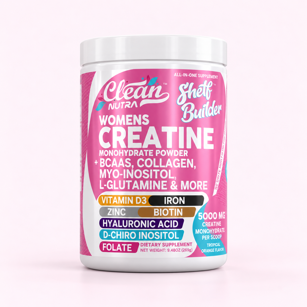 Creatina Power Clean · Clean Nutra Shelf Builder