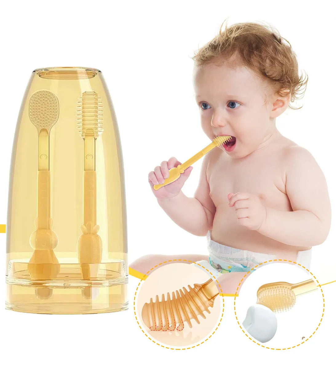 cepillo en silicona para bebé